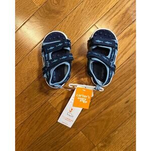 Carters Baby Every Step First Walker Shark Sandals Blue Infant Toddler Shoes